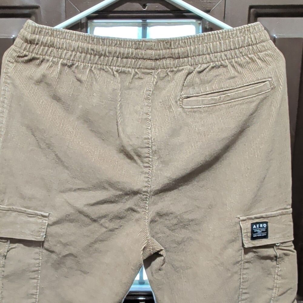 Aéropostale Aero Beige Corduroy Cargo Jogger Pants XS 28" Waist Tapered - Picture 6 of 7